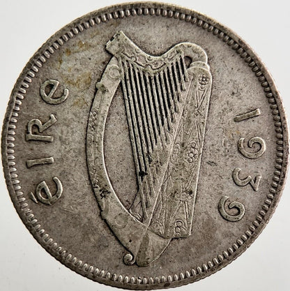1939 Irish Shilling 1s Bull Silver Coin | Collectable Grade | a7365