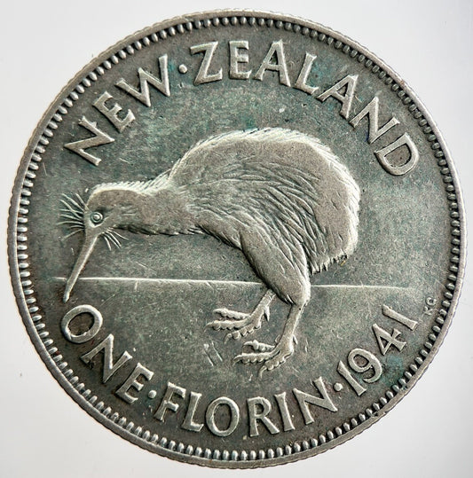 1941 New Zealand Florin Silver Coin | Fine Collectable Grade