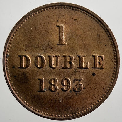1893 Guernsey 1 One Double Coin | Fine Collectable Grade | a7487
