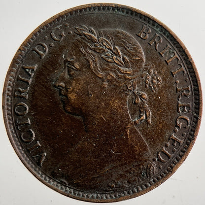 1884 Victoria Farthing Coin | Very High Grade | a7390