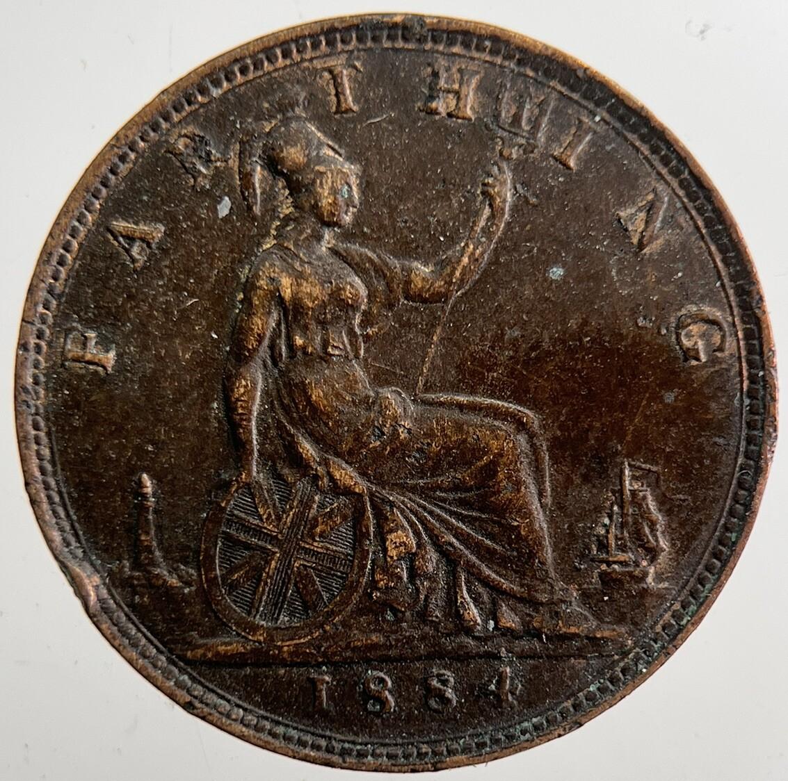 1884 Victoria Farthing Coin | Very High Grade | a7390