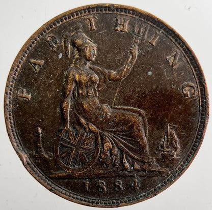 1884 Victoria Farthing Coin | Very High Grade | a7390