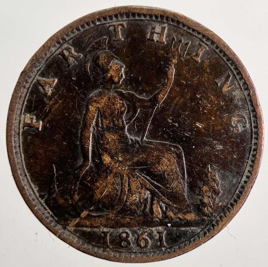 1861 Victoria Farthing Coin | Fine Collectable Grade | a9860