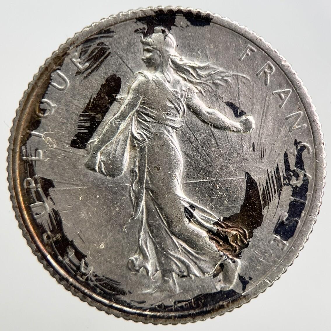 1918 France 1 One Franc Silver Coin | Fine Collectable Grade