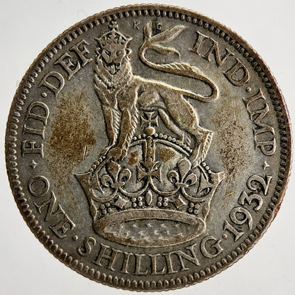 1932 George V Shilling British Silver Coin | Fine Collectable Grade | a6420