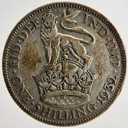 1932 George V Shilling British Silver Coin | Fine Collectable Grade | a6420