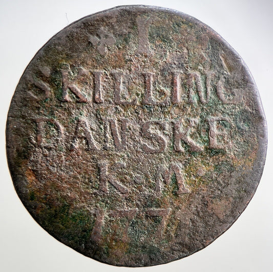 1771 Denmark 1 One Skilling Coin | Collectable Grade