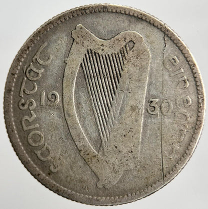 1930 Irish Shilling 1s Bull Silver Coin | Collectable Grade | a2303