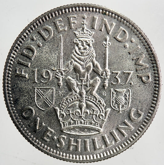 1937 George VI British Shilling Silver Coin | Very Fine Grade | a6413