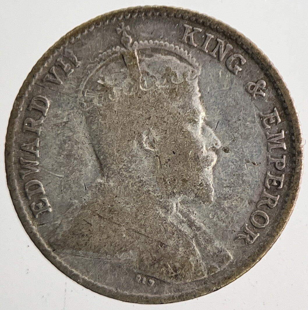 1908 Ceylon 10 Cents Sri Lanka Silver Coin | Collectable Grade | a9589