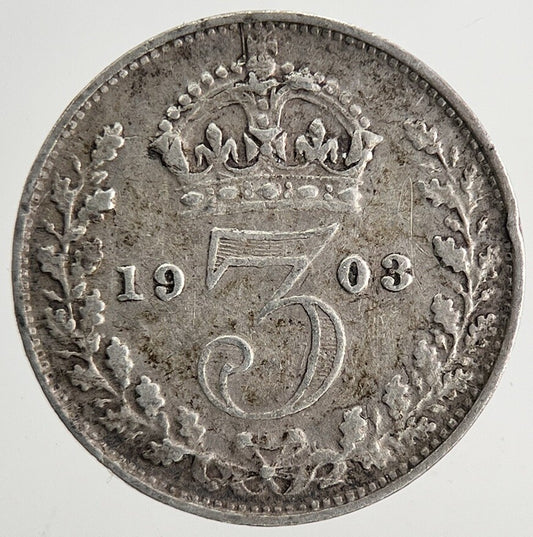 1903 Edward VII Threepence Silver Coin | Very High Grade | a9566