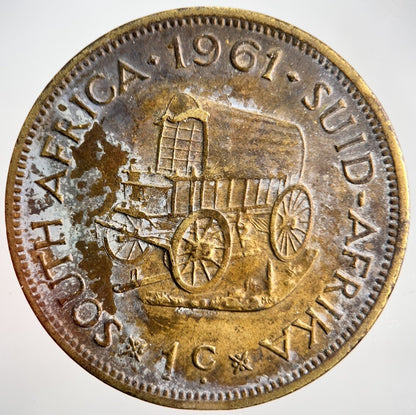 1961 South Africa 1 One Cent Penny Coin | Fine Collectable Grade