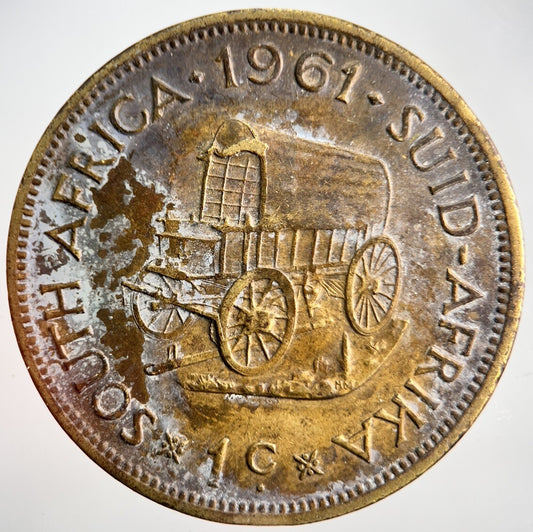 1961 South Africa 1 One Cent Penny Coin | Fine Collectable Grade