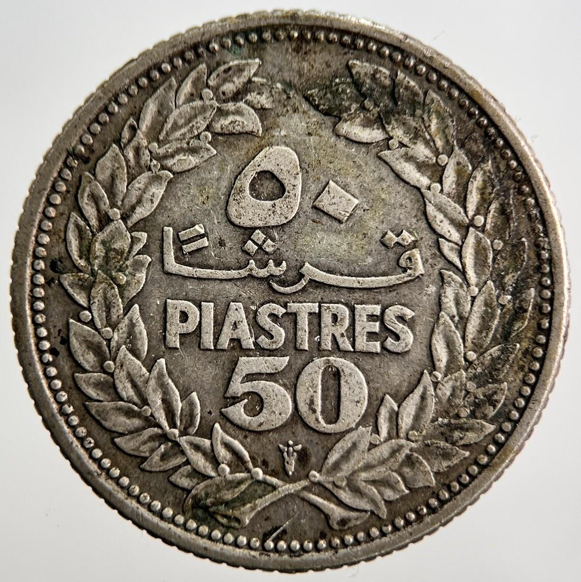 1952 Lebanon 50 Piastres Silver Coin | Fine Collectable Grade
