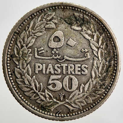 1952 Lebanon 50 Piastres Silver Coin | Fine Collectable Grade