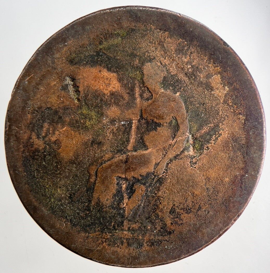 British George III 3rd One Penny Coin | Worn Grade | a9582