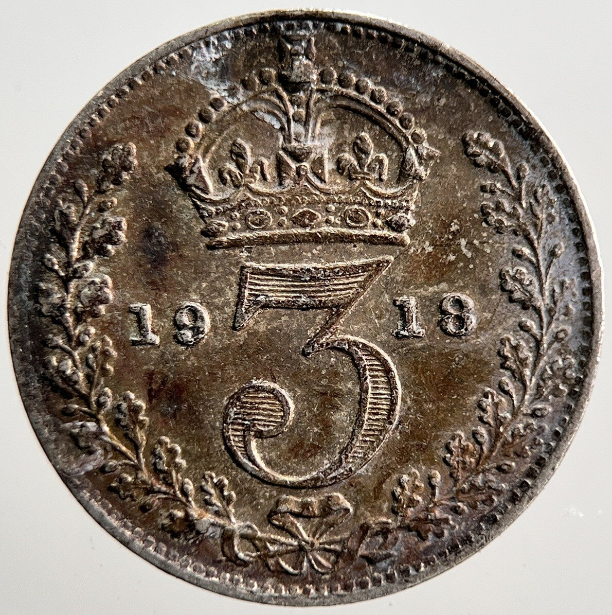 1918 George V Threepence Silver Coin | Very High Grade