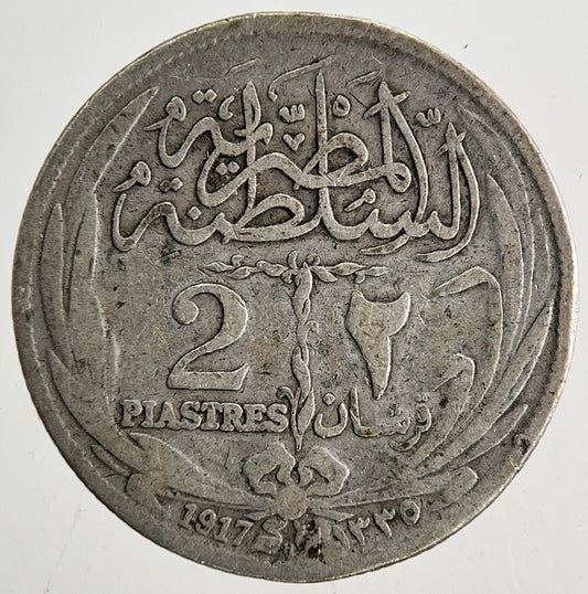 1917 Egypt 2 Piastres Silver Coin | Collectable Grade | a9624