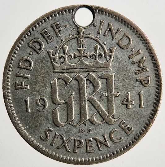 1941 George VI British Sixpence Silver Coin | Fine Collectable Grade | a9531