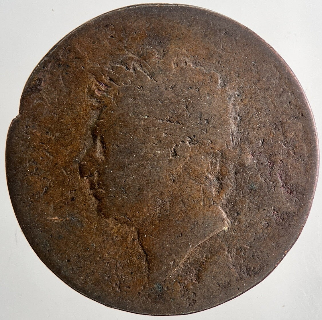 1827 George IV Half-Penny Coin | Fair Grade | a9543