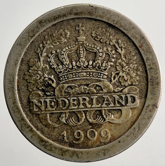 1909 Netherlands 5 Cents Coin | Fine Collectable Grade | a9532