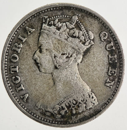 1900 Hong Kong 10 Cents Silver Coin | Fine Collectable Grade | a9597