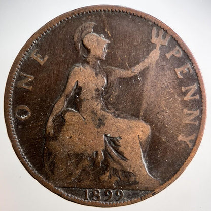 1899 Victoria One Penny Coin | Fair Grade