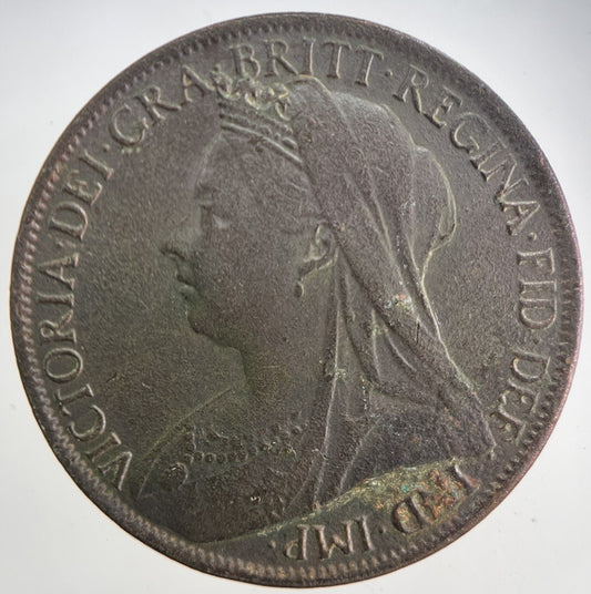 1901 Victoria One Penny Coin | Fine Collectable Grade | a5739