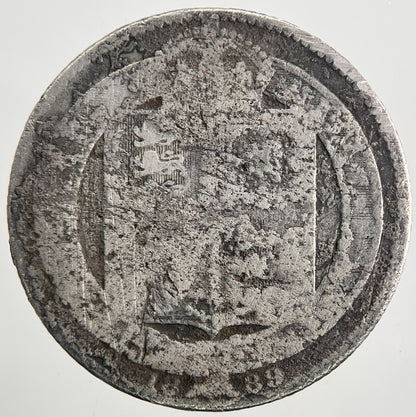 1889 Victoria Shilling Silver Coin | Fair Grade | a9576