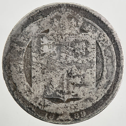 1889 Victoria Shilling Silver Coin | Fair Grade | a9576