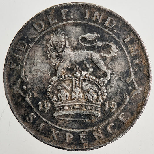 1919 George V Sixpence Silver Coin | Fine Collectable Grade | a9613