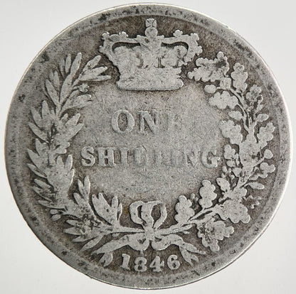 1846 Victoria Shilling Silver Coin | Collectable Grade | a9578
