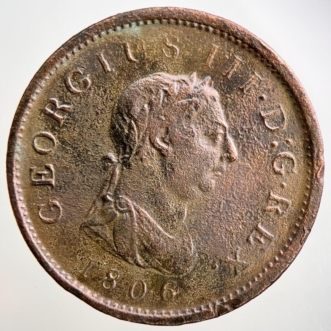 1806 George III 3rd One Penny Coin | Collectable Grade