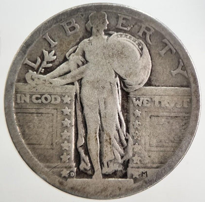 US USA Denver D Standing Liberty Quarter Silver Coin | Collectable Grade