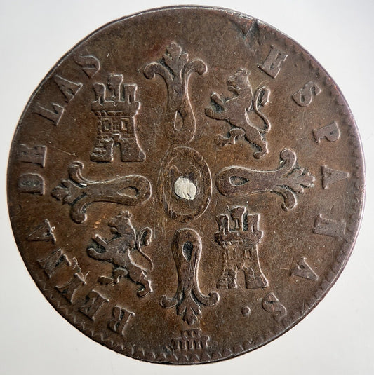 1839 Spain 8 Maravedis Coin | Fine Collectable Grade | a9552