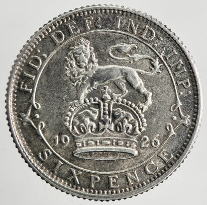 1926 George V Sixpence Silver Coin | Very High Grade | a9551