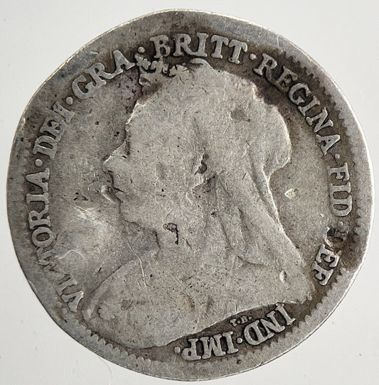 1901 Victoria Threepence Silver Coin | Collectable Grade | a9563