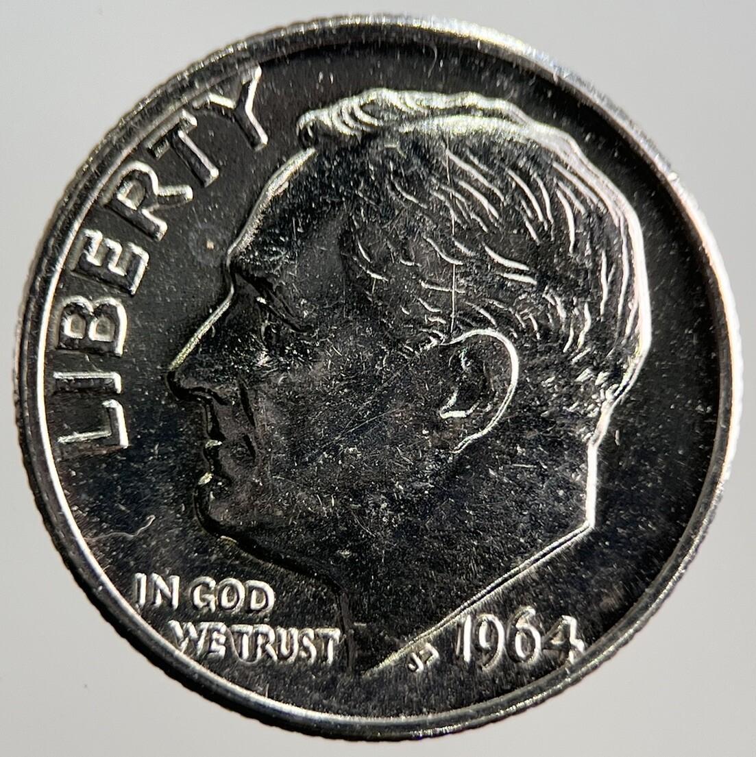 1964-D US USA Roosevelt Dime Silver Coin | Very High Grade