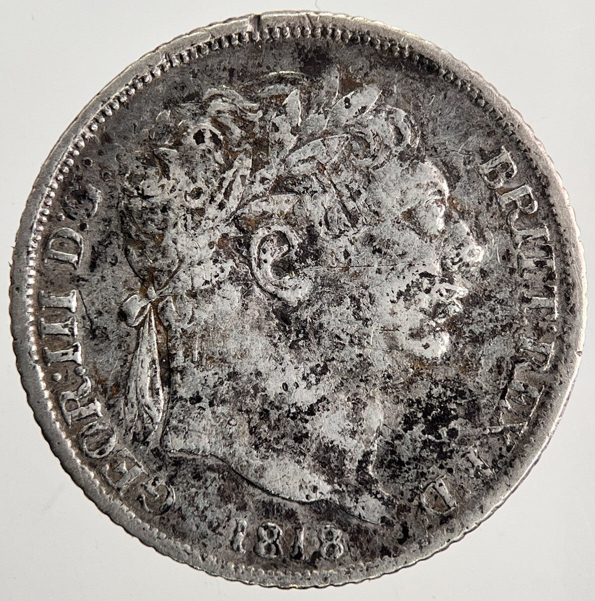 1818 George III Sixpence Silver Coin | Collectable Grade | a9537