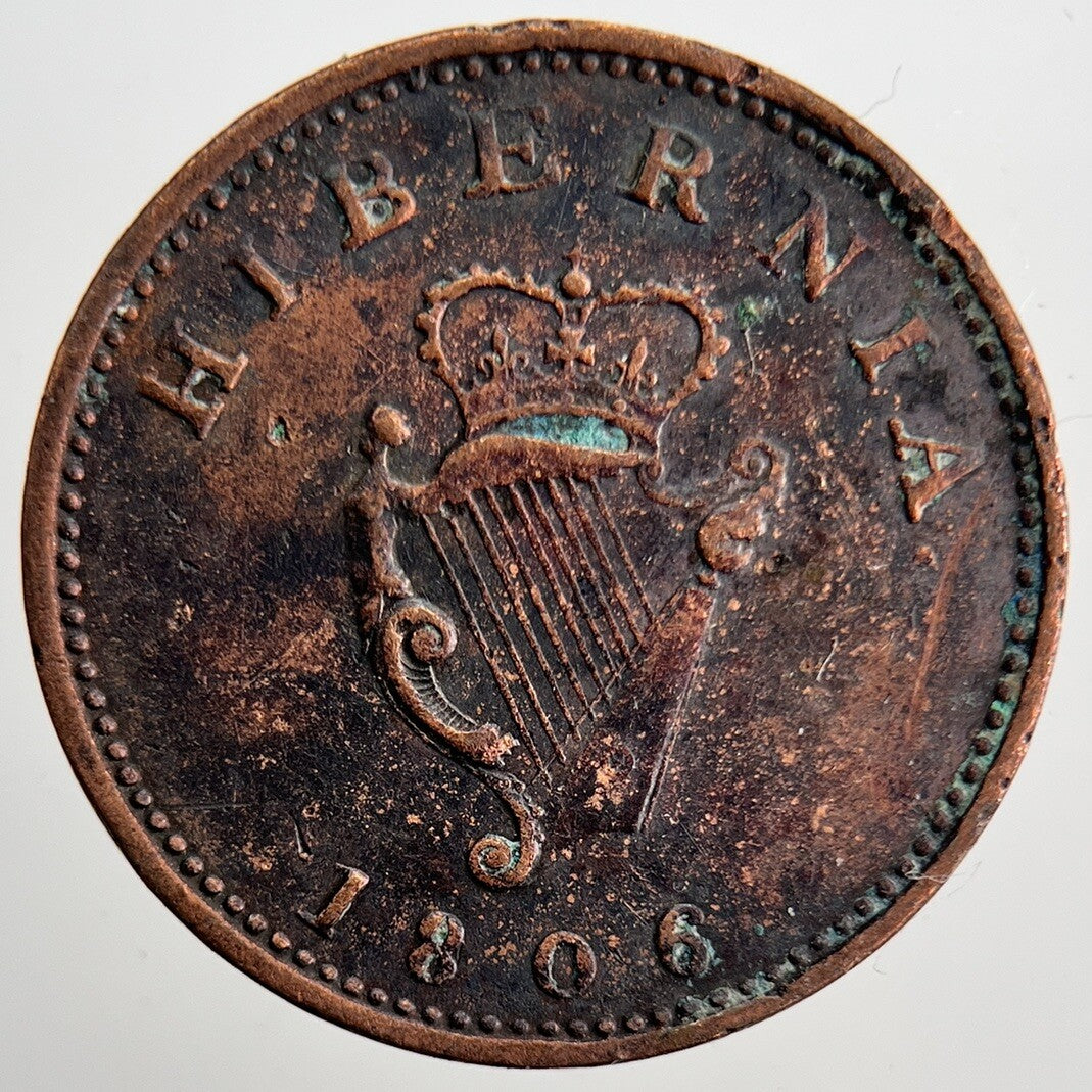 1806 Irish Hibernia Farthing Coin | Very High Grade