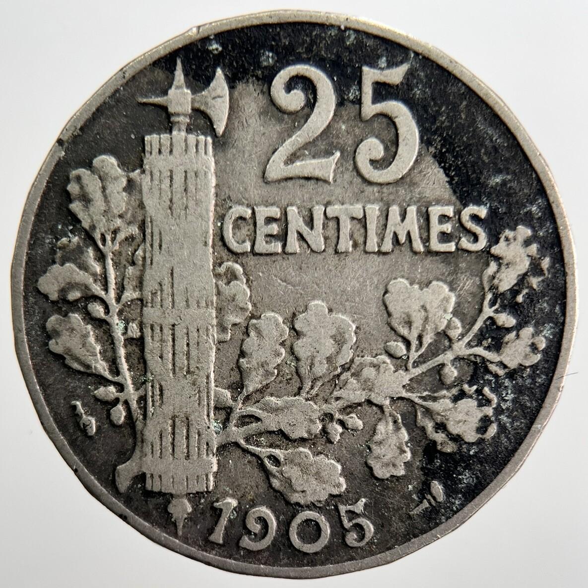 1905 France 25 Centimes Coin | Fine Collectable Grade