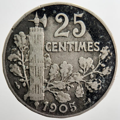 1905 France 25 Centimes Coin | Fine Collectable Grade