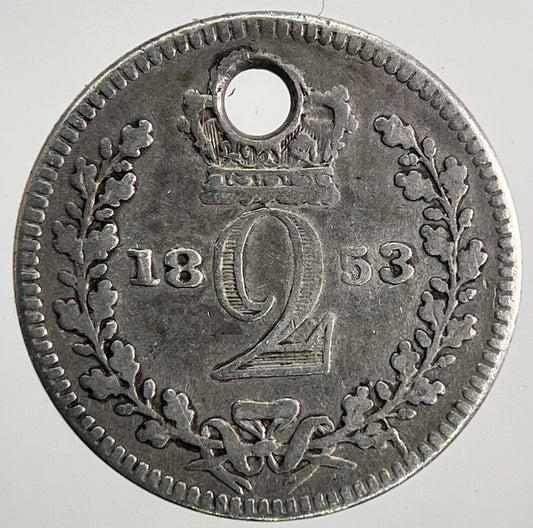 1853 Victoria Maundy Two-Pence Silver Coin | Collectable Grade | a9621