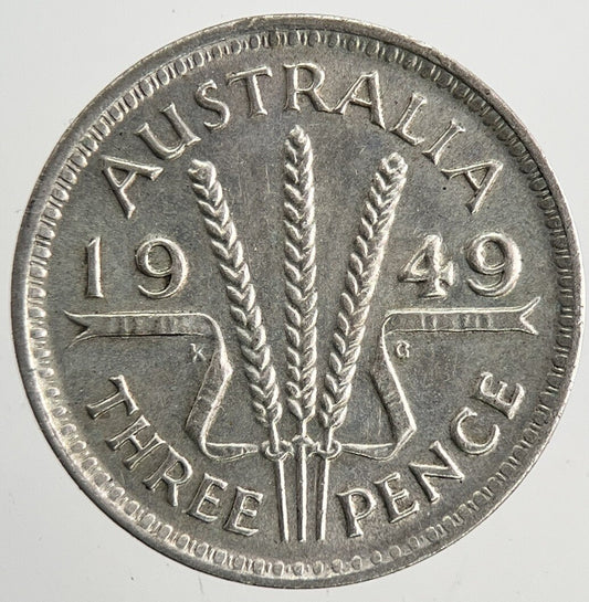 1949 Australia Threepence Silver Coin | Fine Collectable Grade | a9586