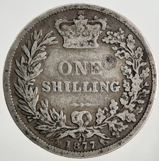 1877 Victoria Shilling Silver Coin | Collectable Grade | a9577