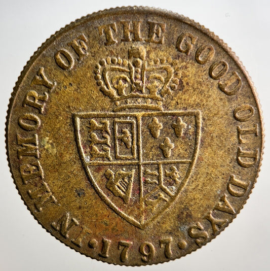 1797 George III British Good Old Days Gaming Token | Collectable Grade