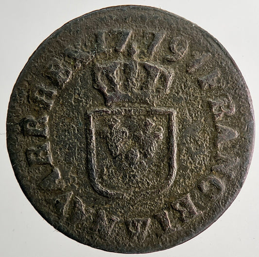 1779 Louis XVI France 1/2 Half Sol Coin | Collectable Grade | a9667