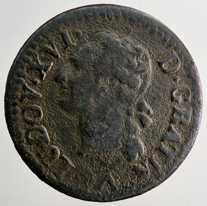 1779 Louis XVI France 1/2 Half Sol Coin | Collectable Grade | a9667