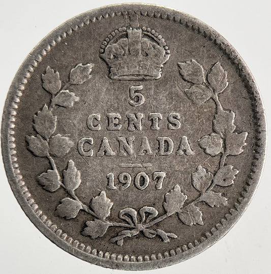 1907 Canada 5 Cents Silver Coin | Collectable Grade | a9791