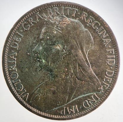 1896 Victoria One Penny Coin | Fine Collectable Grade | a5738